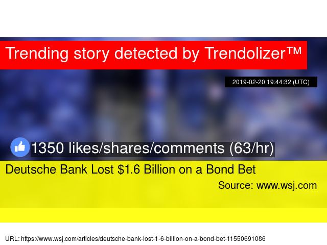 Deutsche Bank Lost 1 6 Billion On A Bond Bet